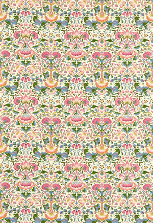 Englische Design William Morris Luxus Stoff Jugendstil Muster 23 rosa grün beige online kaufen