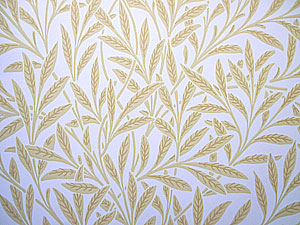 Englische Design Tapeten William Morris WILLOW Papier Tapete Muster 41 Blätter hell cappuchino auf weiss beige online kaufen