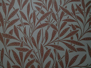 Englische Design Tapete William Morris WILLOW Muster 45 braune Blätter auf hell cappuchino online kaufen